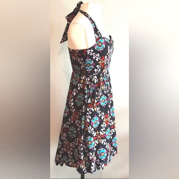 Anthropologie Edme & Esyllte Full Skirted Pinup Girl Primula Halter Dress 4 - Picture 5 of 15